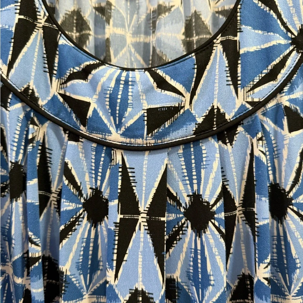 MICHAEL Michael Kors Blue and Black Geometric Midi Dress Size XS - Picture 4 of 7